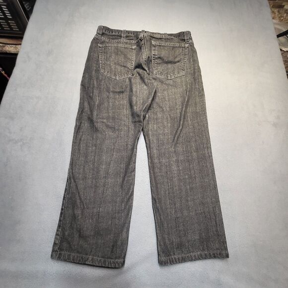 Roebuck And Co Jeans Mens 36x26 Black Straight Leg Distressed Denim - Picture 10 of 11